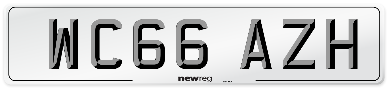 WC66 AZH Number Plate from New Reg